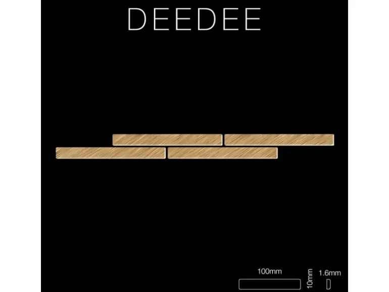 ALLOY Mosaik Fliese Massiv Metall Titan Gebürstet Gold 1,6mm Stark Deedee-ti-gb 1 Paket mit 10 Matten 0,63 m2 Gold