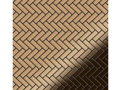 ALLOY Mosaik Fliese Massiv Metall Titan Gebürstet Kupfer 1,6mm Herringbone-ti-ab 1 Paket mit 10 Matten 0,85 m2 Kupfer