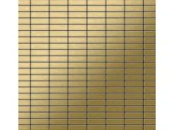 ALLOY Mosaik Fliese Massiv Metall Titan Gebürstet Gold 1,6mm Stark Cabin-ti-gb 1 Paket mit 10 Matten 1,01 m2 Gold