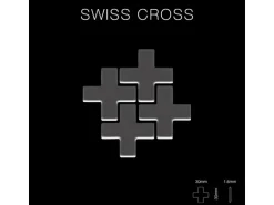 ALLOY Mosaik Fliese Massiv Metall Titan Hochglanz Dunkelgrau 1,6mm Swiss Cross-ti-sm 1 Paket mit 10 Matten 0,88 m2 Grau
