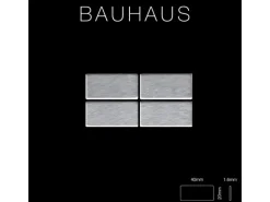 ALLOY Mosaik Fliese Massiv Metall Edelstahl Gebürstet Grau 1,6mm Stark Bauhaus-s-s-b 1 Paket mit 10 Matten 1,05 m2 Grau