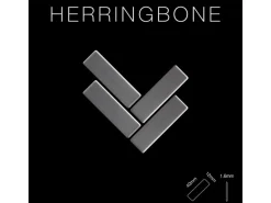 ALLOY Mosaik Fliese Massiv Metall Titan Gebürstet Dunkelgrau 1,6mm Herringbone-ti-sb 1 Paket mit 10 Matten 0,85 m2 Grau