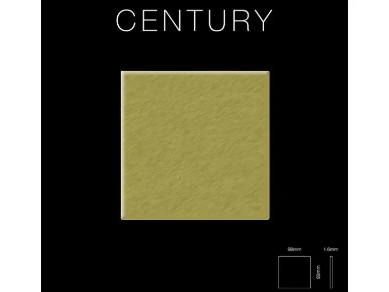 ALLOY Mosaik Fliese Massiv Metall Titan Gebürstet Gold 1,6mm Stark Century-ti-gb 1 Paket mit 50 Matten 0,5 m2 Gold