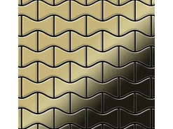 ALLOY Mosaik Fliese Massiv Metall Messing Gewalzt Gold 1,6mm Stark Kismet-bm 1 Paket mit 10 Matten 0,86 m2 Gold