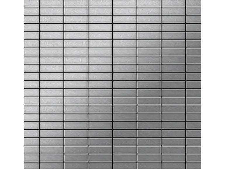 ALLOY Mosaik Fliese Massiv Metall Edelstahl Marine Gebürstet Grau 1,6mm Cabin-s-s-mb 1 Paket mit 10 Matten 1,01 m2 Grau