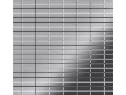 ALLOY Mosaik Fliese Massiv Metall Edelstahl Hochglanz Grau 1,6mm Cabin-s-s-m 1 Paket mit 10 Matten 1,01 m2 Grau