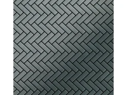 ALLOY Mosaik Fliese Massiv Metall Rohstahl Gewalzt Grau 1,6mm Stark Herringbone-rs 1 Paket mit 10 Matten 0,85 m2 Grau