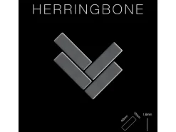 ALLOY Mosaik Fliese Massiv Metall Rohstahl Gewalzt Grau 1,6mm Stark Herringbone-rs 1 Paket mit 10 Matten 0,85 m2 Grau