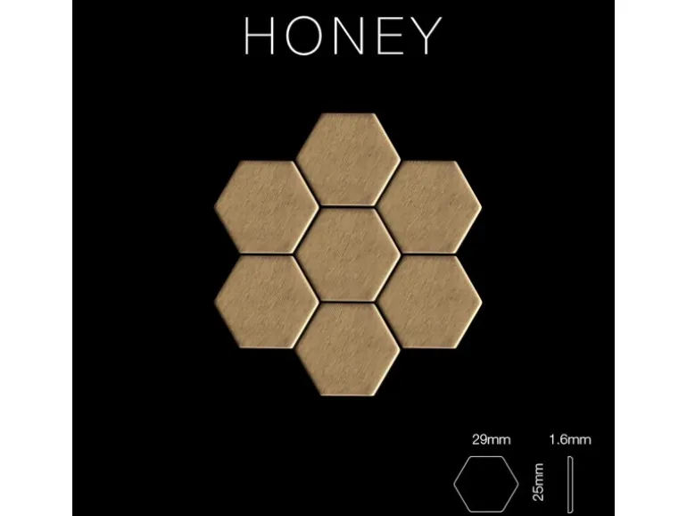 ALLOY Mosaik Fliese Massiv Metall Titan Gebürstet Gold 1,6mm Stark Honey-ti-gb 1 Paket mit 10 Matten 0,92 m2 Gold