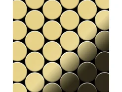 ALLOY Mosaik Fliese Massiv Metall Messing Gewalzt Gold 1,6mm Stark Medallion-bm 1 Paket mit 10 Matten 0,73 m2 Gold