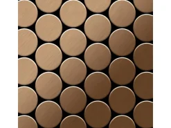 ALLOY Mosaik Fliese Massiv Metall Titan Gebürstet Kupfer 1,6mm Stark Medallion-ti-ab, 1 Paket mit 10 Matten 0,73 m2 Kupfer