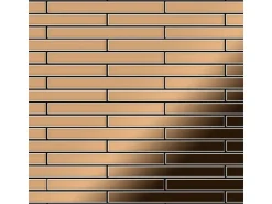 ALLOY Mosaik Fliese Massiv Metall Titan Hochglänzend Kupfer 1,6mm Stark Avenue-ti-am 1 Paket mit 10 Matten 0,74 m2 Kupfer