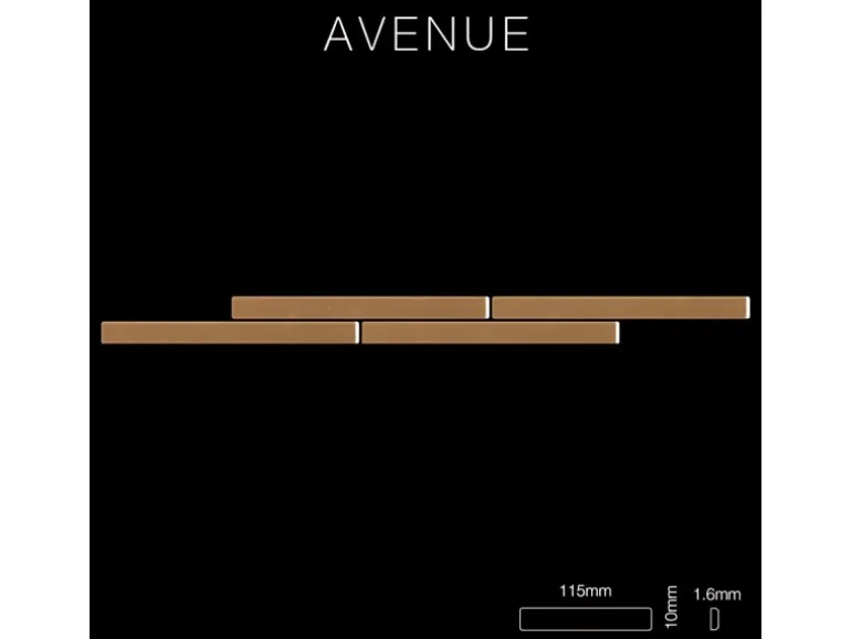 ALLOY Mosaik Fliese Massiv Metall Titan Hochglänzend Kupfer 1,6mm Stark Avenue-ti-am 1 Paket mit 10 Matten 0,74 m2 Kupfer