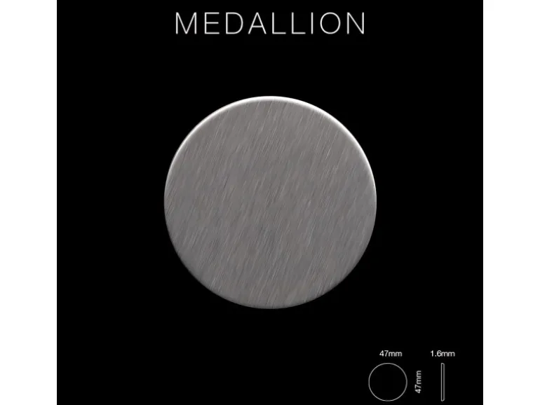 ALLOY Mosaik Fliese Massiv Metall Edelstahl Marine Gebürstet Grau Medallion-s-s-mb, 1 Paket mit 10 Matten 0,73 m2 Grau