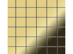 ALLOY Mosaik Fliese Massiv Metall Messing Gewalzt Gold 1,6mm Stark Cinquanta-bm 1 Paket mit 10 Matten 0,94 m2 Gold