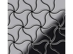 ALLOY Mosaik Fliese Massiv Metall Edelstahl Marine Hochglanz Grau 1,6mm Ninja-s-s-mm 1 Paket mit 10 Matten 0,67 m2 Grau