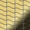 ALLOY Mosaik Fliese Massiv Metall Messing Gewalzt Gold 1,6mm Stark Flux-bm 1 Paket mit 10 Matten 0,86 m2 Gold