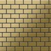 ALLOY Mosaik Fliese Massiv Metall Titan Gebürstet Gold 1,6mm Stark House-ti-gb 1 Paket mit 10 Matten 0,98 m2 Gold