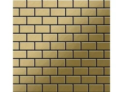 ALLOY Mosaik Fliese Massiv Metall Titan Gebürstet Gold 1,6mm Stark House-ti-gb 1 Paket mit 10 Matten 0,98 m2 Gold