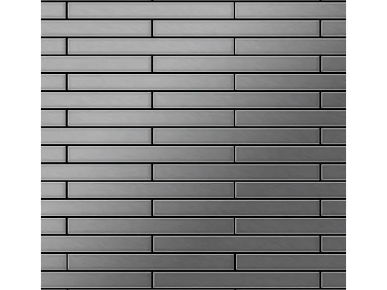 ALLOY Mosaik Fliese Massiv Metall Edelstahl Marine Gebürstet Grau 1,6mm Avenue-s-s-mb 1 Paket mit 10 Matten 0,74 m2 Grau