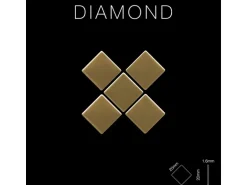 ALLOY Mosaik Fliese Massiv Metall Titan Hochglänzend Gold 1,6mm Stark Diamond-ti-gm 1 Paket mit 10 Matten 0,91 m2 Gold