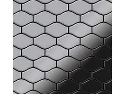 ALLOY Mosaik Fliese Massiv Metall Edelstahl Marine Hochglanz Grau 1,6mm Karma-s-s-mm 1 Paket mit 10 Matten 0,86 m2 Grau