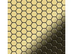 ALLOY Mosaik Fliese Massiv Metall Messing Gewalzt Gold 1,6mm Stark Honey-bm 1 Paket mit 10 Matten 0,92 m2 Gold