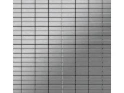 ALLOY Mosaik Fliese Massiv Metall Edelstahl Gebürstet Grau 1,6mm Stark Cabin-s-s-b 1 Paket mit 10 Matten 1,01 m2 Grau