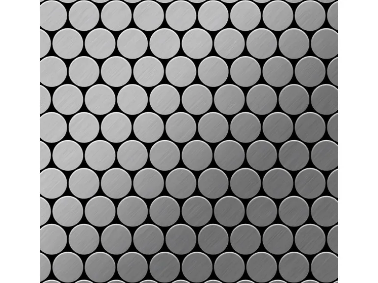 ALLOY Mosaik Fliese Massiv Metall Edelstahl Marine Gebürstet Grau 1,6mm Dome-s-s-mb 1 Paket mit 10 Matten 0,73 m2 Grau