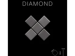 ALLOY Mosaik Fliese Massiv Metall Titan Gebürstet Dunkelgrau 1,6mm Diamond-ti-sb 1 Paket mit 10 Matten 0,91 m2 Grau