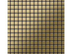 ALLOY Mosaik Fliese Massiv Metall Titan Gebürstet Gold 1,6mm Stark Mosaic-ti-gb 1 Paket mit 10 Matten 1,04 m2 Gold