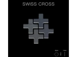 ALLOY Mosaik Fliese Massiv Metall Rohstahl Gewalzt Grau 1,6mm Stark Swiss Cross-rs 1 Paket mit 10 Matten 0,88 m2 Grau
