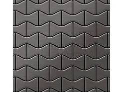 ALLOY Mosaik Fliese Massiv Metall Titan Gebürstet Dunkelgrau 1,6mm Stark Kismet-ti-sb, 1 Paket mit 10 Matten 0,86 m2 Grau