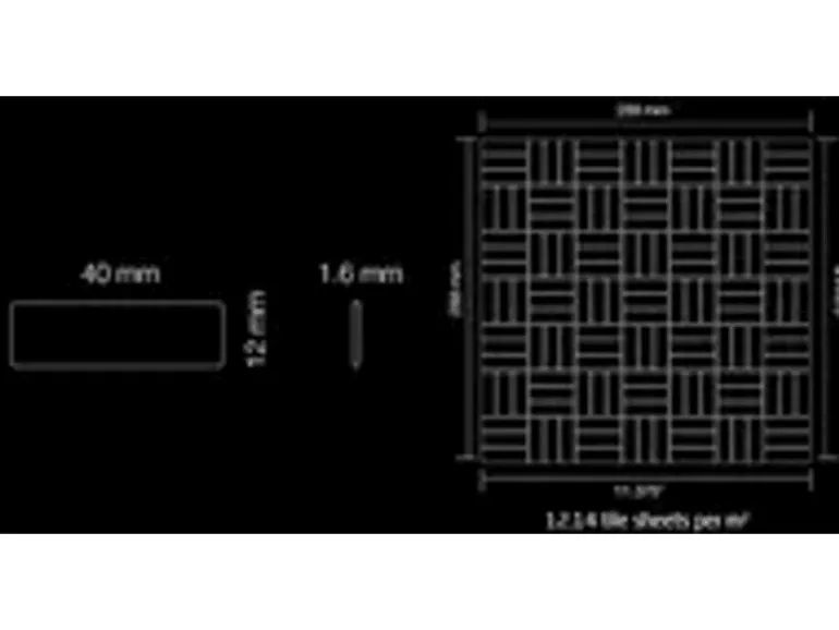 ALLOY Mosaik Fliese Massiv Metall Titan Gebürstet Gold 1,6mm Stark Basketweave-ti-gb 1 Paket mit 10 Matten 0,82 m2 Gold