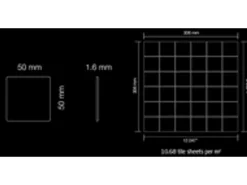 ALLOY Mosaik Fliese Massiv Metall Edelstahl Hochglanz Grau 1,6mm Cinquanta-s-s-m 1 Paket mit 10 Matten 0,94 m2 Grau