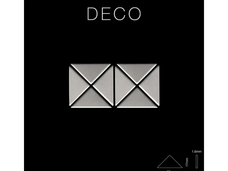 ALLOY Mosaik Fliese Massiv Metall Edelstahl Marine Gebürstet Grau 1,6mm Deco-s-s-mb 1 Paket mit 10 Matten 0,92 m2 Grau