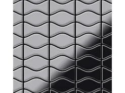 ALLOY Mosaik Fliese Massiv Metall Edelstahl Hochglanz Grau 1,6mm Kismet & Karma-s-s-m 1 Paket mit 10 Matten 0,86 m2 Grau
