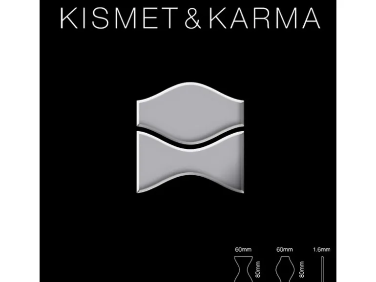 ALLOY Mosaik Fliese Massiv Metall Edelstahl Hochglanz Grau 1,6mm Kismet & Karma-s-s-m 1 Paket mit 10 Matten 0,86 m2 Grau