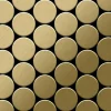 ALLOY Mosaik Fliese Massiv Metall Titan Gebürstet Gold 1,6mm Stark Medallion-ti-gb, 1 Paket mit 10 Matten 0,73 m2 Gold