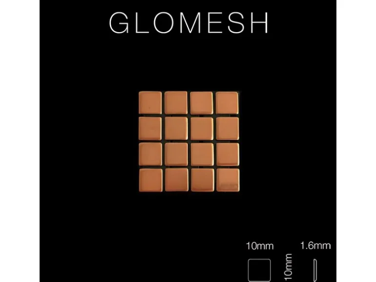 ALLOY Mosaik Fliese Massiv Metall Kupfer Gewalzt Kupfer 1,6mm Stark Glomesh-cm 1 Paket mit 10 Matten 1,07 m2 Kupfer