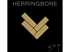 ALLOY Mosaik Fliese Massiv Metall Messing Gewalzt Gold 1,6mm Stark Herringbone-bm 1 Paket mit 10 Matten 0,85 m2 Gold