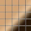 ALLOY Mosaik Fliese Massiv Metall Titan Hochglänzend Kupfer 1,6mm Stark Century-ti-am 1 Paket mit 50 Matten 0,5 m2 Kupfer