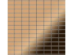 ALLOY Mosaik Fliese Massiv Metall Titan Hochglanz Kupfer 1,6mm Bauhaus-ti-am 1 Paket mit 10 Matten 1,05 m2 Kupfer