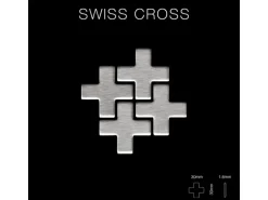 ALLOY Mosaik Fliese Massiv Metall Edelstahl Marine Gebürstet Grau Swiss Cross-s-s-mb 1 Paket mit 10 Matten 0,88 m2 Grau