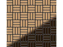 ALLOY Mosaik Fliese Massiv Metall Titan Hochglanz Kupfer 1,6mm Basketweave-ti-am 1 Paket mit 10 Matten 0,82 m2 Kupfer