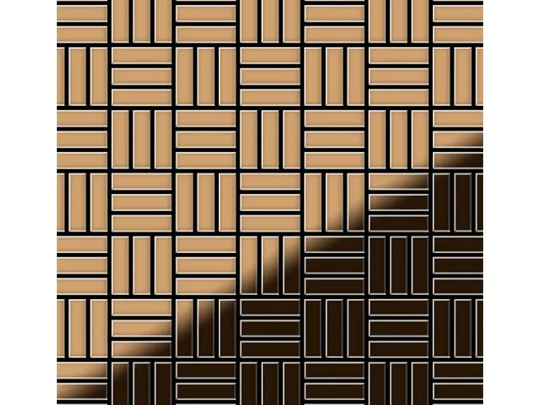ALLOY Mosaik Fliese Massiv Metall Titan Hochglanz Kupfer 1,6mm Basketweave-ti-am 1 Paket mit 10 Matten 0,82 m2 Kupfer