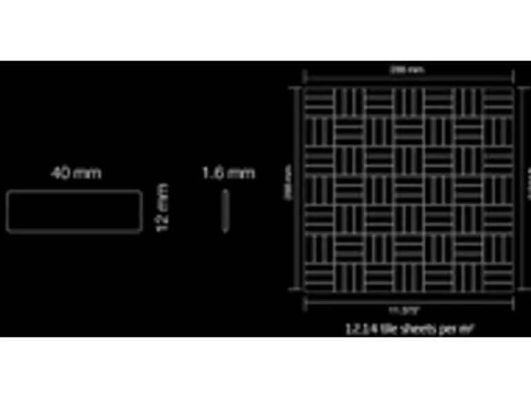 ALLOY Mosaik Fliese Massiv Metall Titan Hochglanz Kupfer 1,6mm Basketweave-ti-am 1 Paket mit 10 Matten 0,82 m2 Kupfer