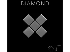 ALLOY Mosaik Fliese Massiv Metall Edelstahl Hochglanz Grau 1,6mm Diamond-s-s-m 1 Paket mit 10 Matten 0,91 m2 Grau