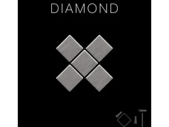 ALLOY Mosaik Fliese Massiv Metall Edelstahl Marine Gebürstet Grau Diamond-s-s-mb 1 Paket mit 10 Matten 0,91 m2 Grau
