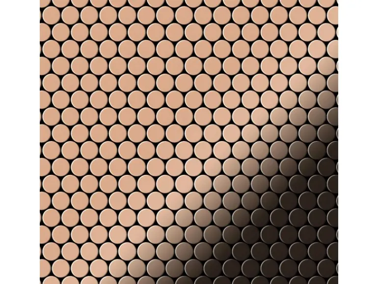 ALLOY Mosaik Fliese Massiv Metall Kupfer Gewalzt Kupfer 1,6mm Stark Penny-cm 1 Paket mit 10 Matten 0,88 m2 Kupfer